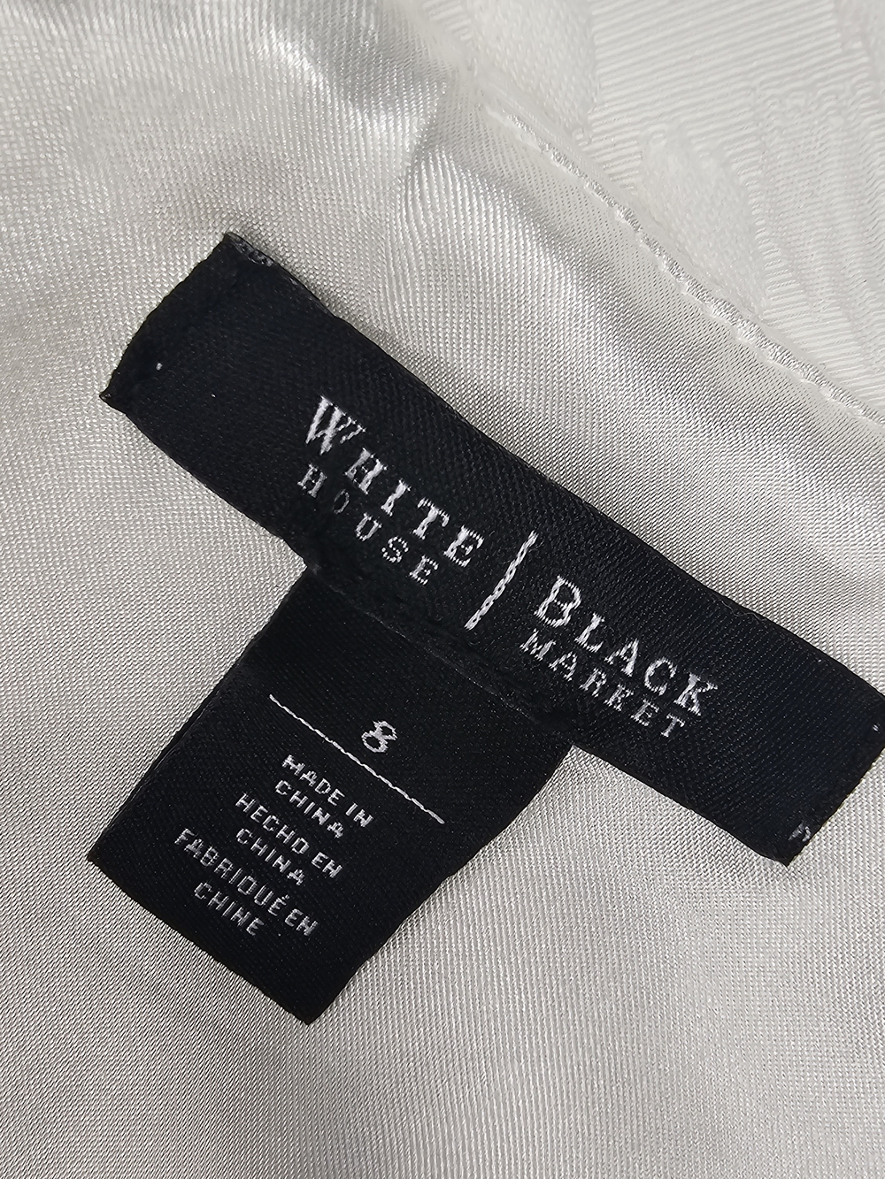 White House Black Market White Diamond Jacquard Sleeveless Midi Dress Sz 8 - Picture 5 of 6